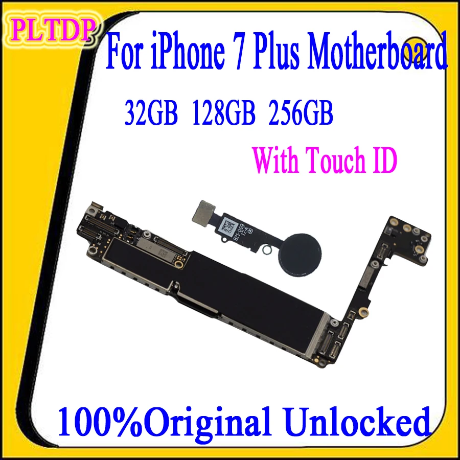 

For iphone 7 Plus 5.5 inch Motherboard with/No Touch ID,unlocked 100% Original for iphone 7 Plus Logic board 32GB 128GB 256GB