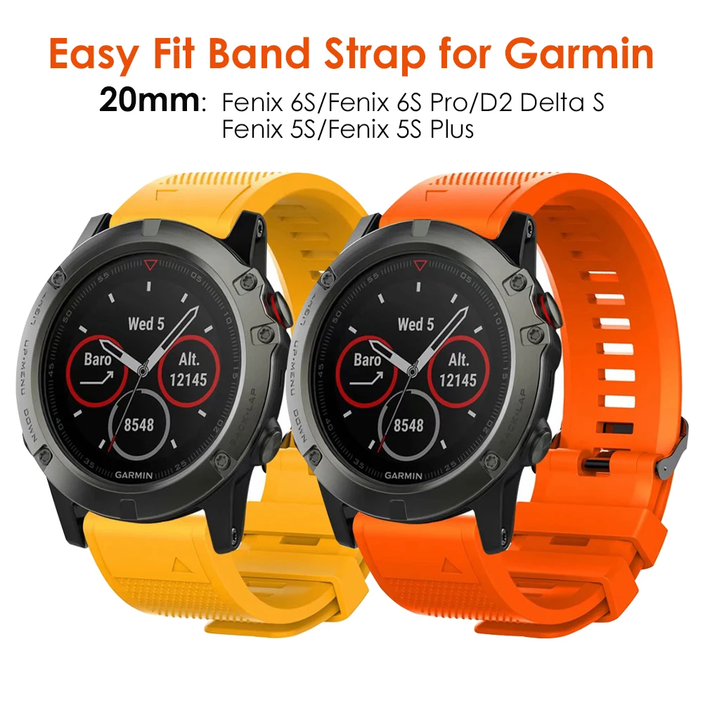 Ремешок для часов Fenix 6S быстросъемный браслет Garmin 6s Pro/5S Plus/ D2 Delta S Smartwatch оранжевый