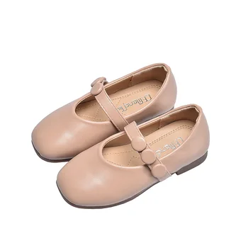 

Baby Girl Loafers Children Pu Leather Princess Shoes Flat Soft Simple Style Moccasins Shoes Pure Color Pink Yellow Green SM016