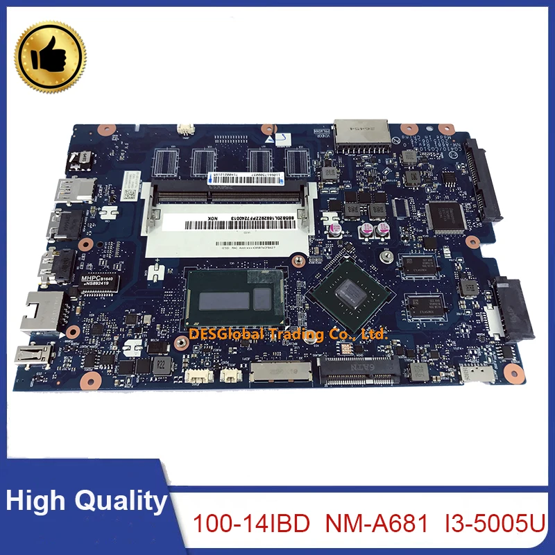 lower price  For Lenovo 100-14IBD 100-14IBY 100-15IBY Laptop Motherboard I3-5005U SR27G CG410/CG510 NM-A681 Main