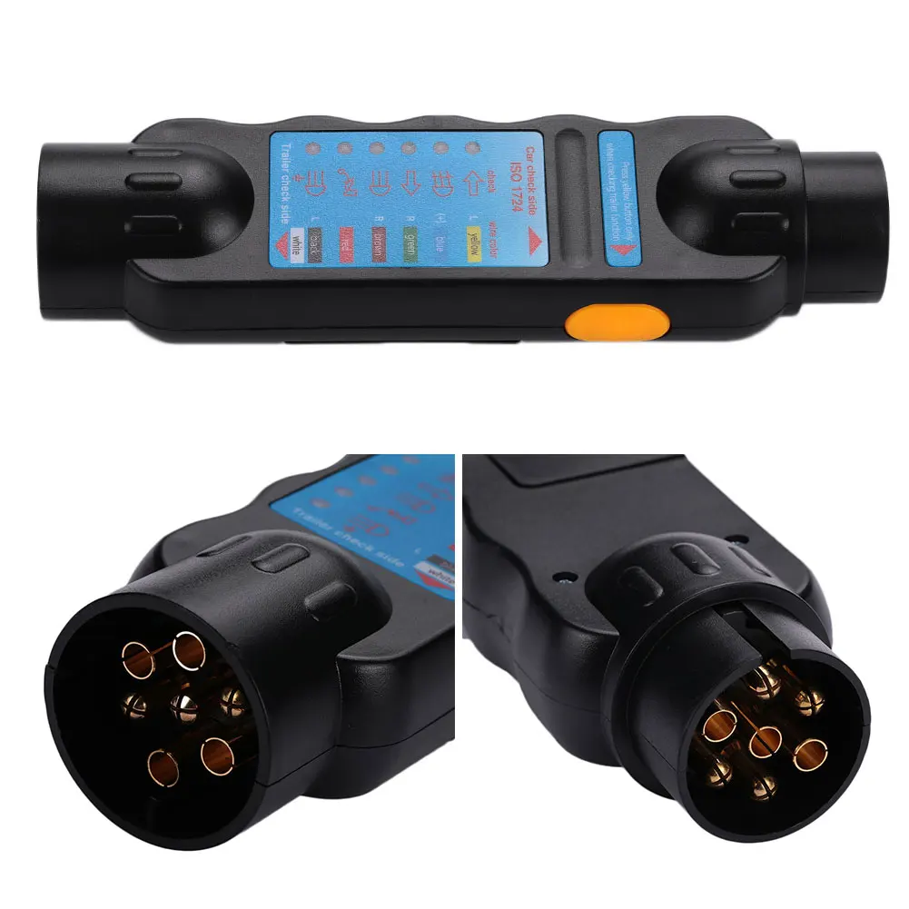 12V 7Pin Plug Socket Wiring Circuit Tester For Car Trailer Towing Light