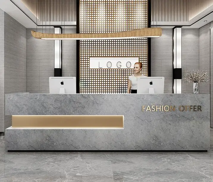 Cashier Simple Modern Company Front Desk Hotel Reception Desk Women's Clothing Store Beauty Salon Bar Counter Customized