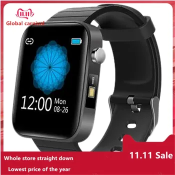 

T68 Smart Watch Watch with Body Temperature Detection HD Color Sn Press Smart Watch with Flashlight