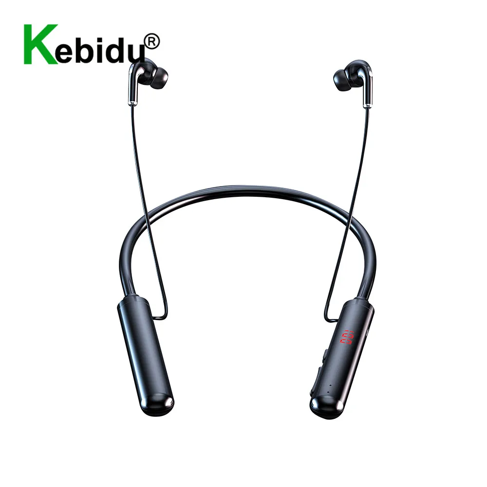 5.0 Bluetooth Headphones Sports Earbuds IPX5 Waterproof Hanging Neck Sports Headset For