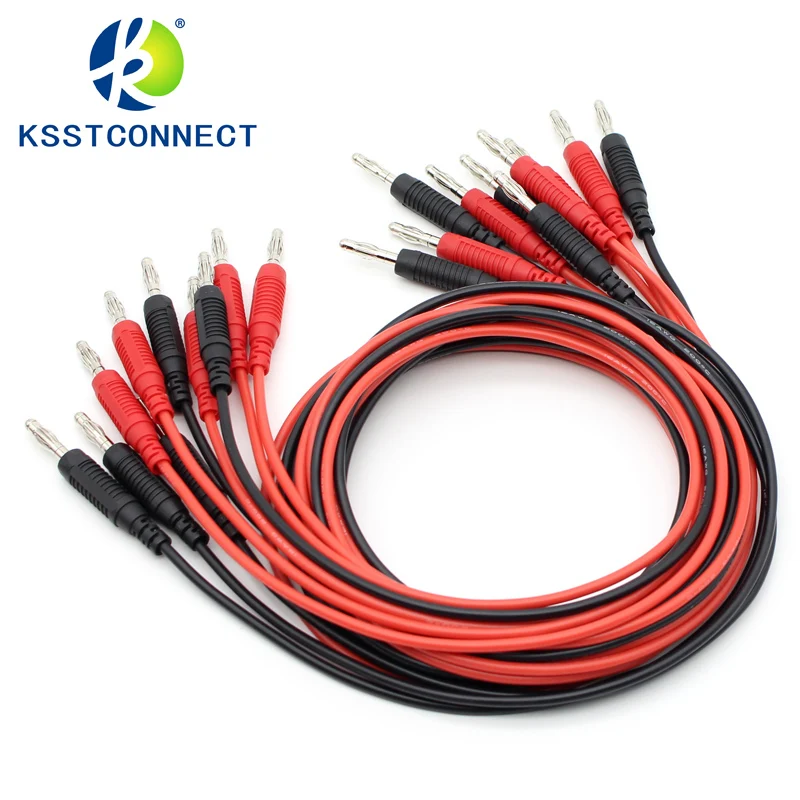 Высокое качество гибкий силиконовый провод 16AWG 4 мм штекер банана тестовый