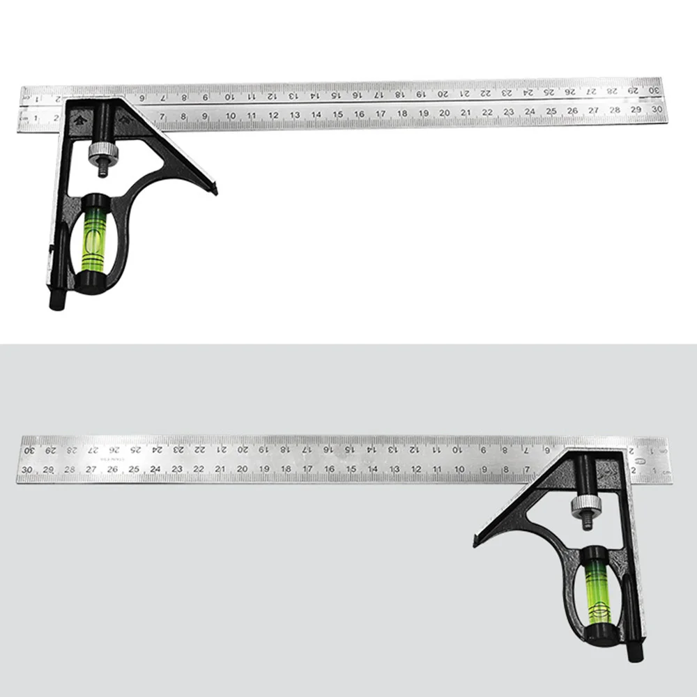 

300mm Combination Square Angle Ruler Stainless Steel Multi-function Measure 45 degree right angle turn ruler