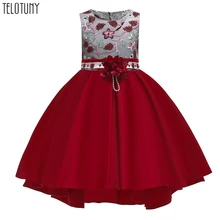 Telotuny/платья для девочек; платье принцессы с цветочным рисунком для девочек; платье подружки невесты для торжеств; платье для дня рождения; платье для свадебной вечеринки для девочек