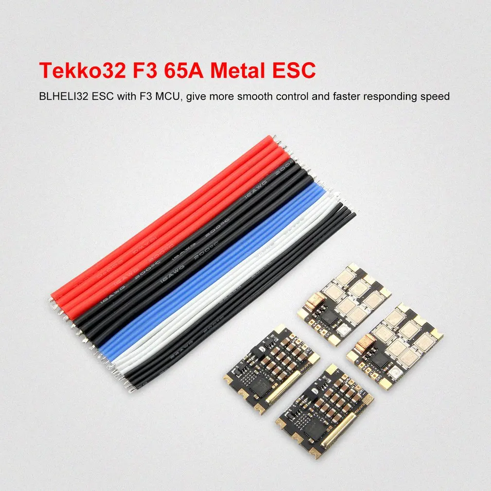 4 шт. Holybro Tekko32 F3 металлический ESC 65A BLheli_32 DShot1200 3-6S ESC w/F3 MCU и светодиодный для радиоуправляемого дрона FPV гоночного квадрокоптера