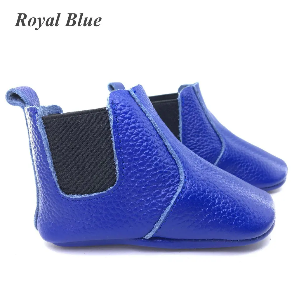 royal blue leather Камуфляжные сапоги; однотонные детские ботинки; сезон осень-зима; теплые детские ботинки обувь; детские мокасины; первые шаги - Цвет: royal blue leather