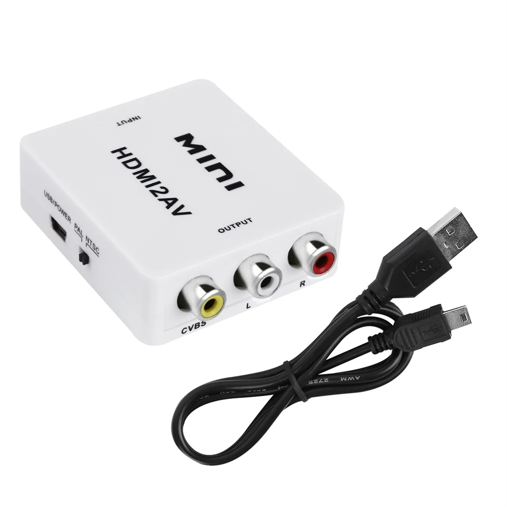 Мини HDMI К AV/CVBS L/R видео адаптер HDMI2AV NTSC PAL выход 1080P