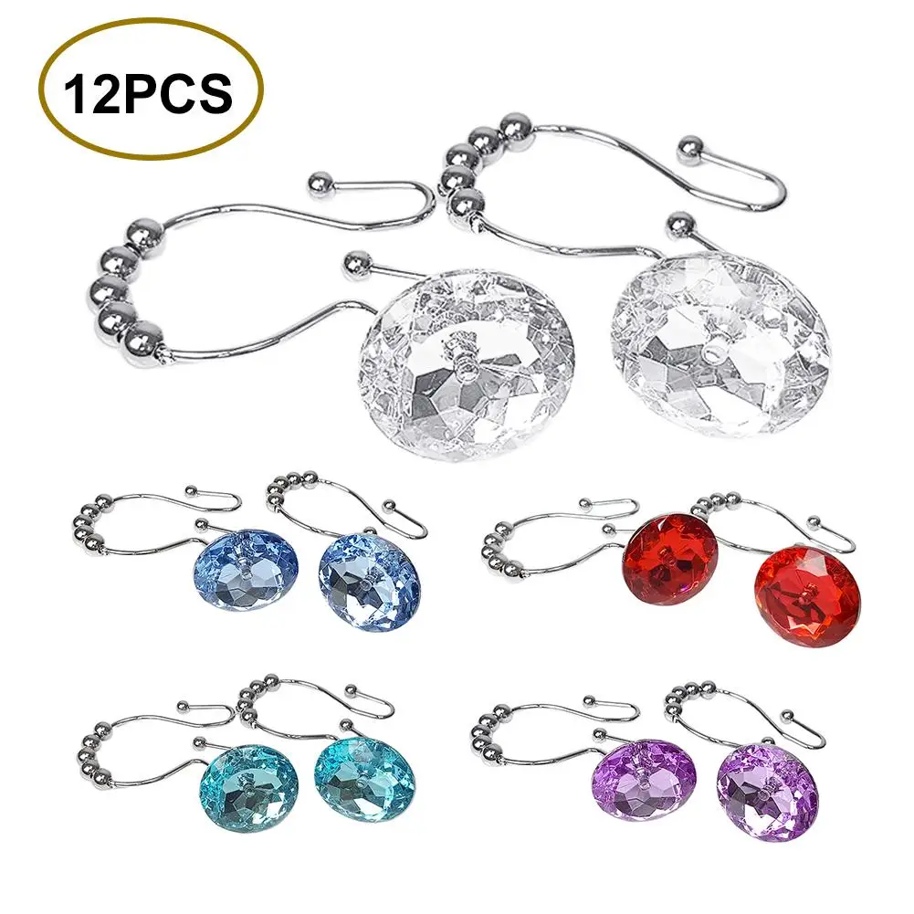 12pcs/set Bathroom Bling Round Acrylic Rhinestone Decorative Shower