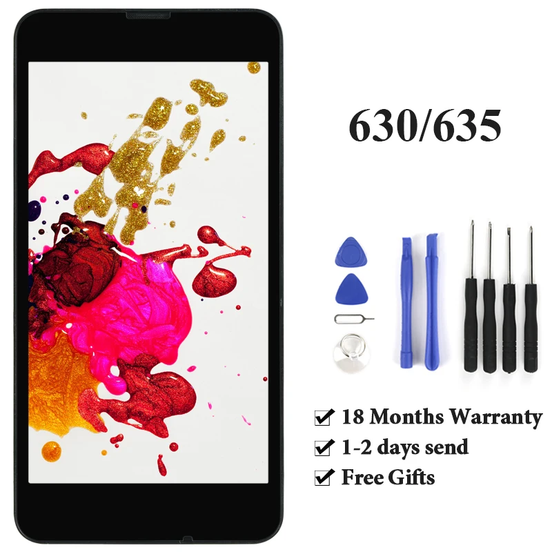 ЖК-дисплей с сенсорным экраном в сборе для Microsoft Nokia Lumia 630 635 заменой рамки