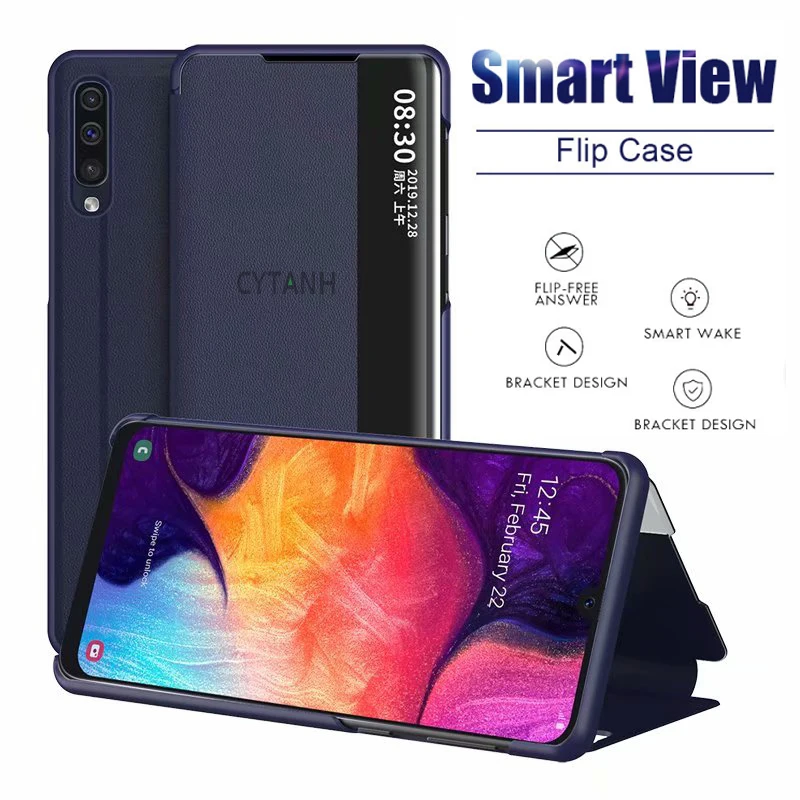Роскошный прозрачный кожаный чехол-книжка для Samsung A10 A20 S A50 A80 A51 A71 чехол Note 8 9 10 Pro S8