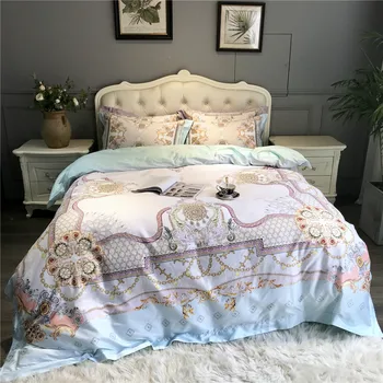 

100S top quality silky touch egyptian cotton bedding sets king size linens 4pc duvet cover bed sheet shams full/queen bedclothes