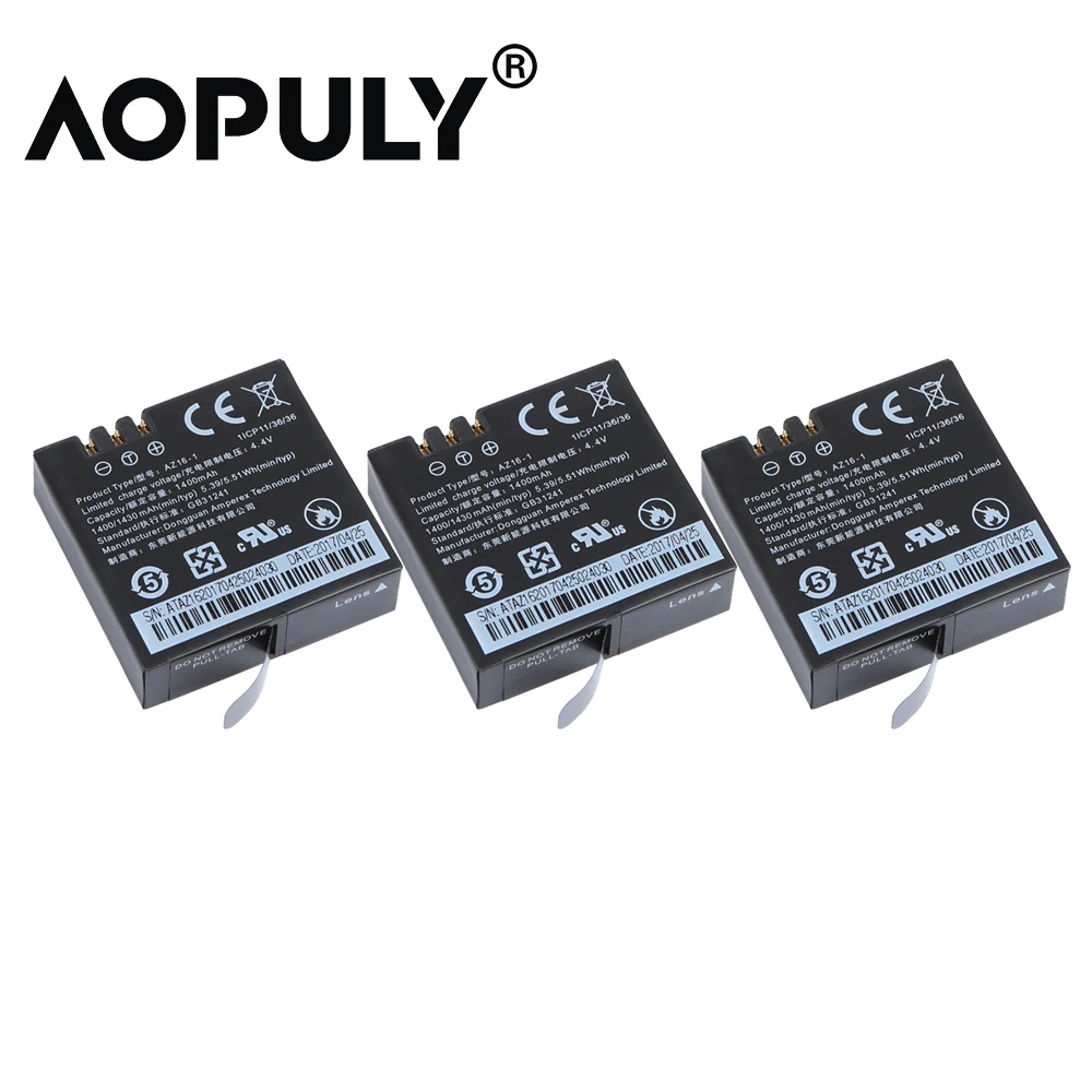 AOPULY AZ16-1 батарея для Xiaomi YI 2 4K аккумуляторная батарея+ ЖК USB двойное зарядное устройство для Xiaoyi экшн-камеры 2 - Цвет: AS picture