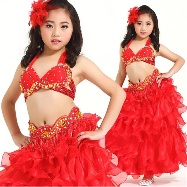 New Children Belly Dance Costume Girl Oriental Bellydance Skirt Stage  Performance 3pcs Set Bra Belt Skirt Bellydancing Wear - Belly Dancing -  AliExpress