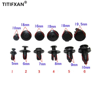

18PCS Mixed 5mm 6mm 7mm 8mm 9mm 10mm universal plastic fastener clip for car bumper fender screw rivet buckle