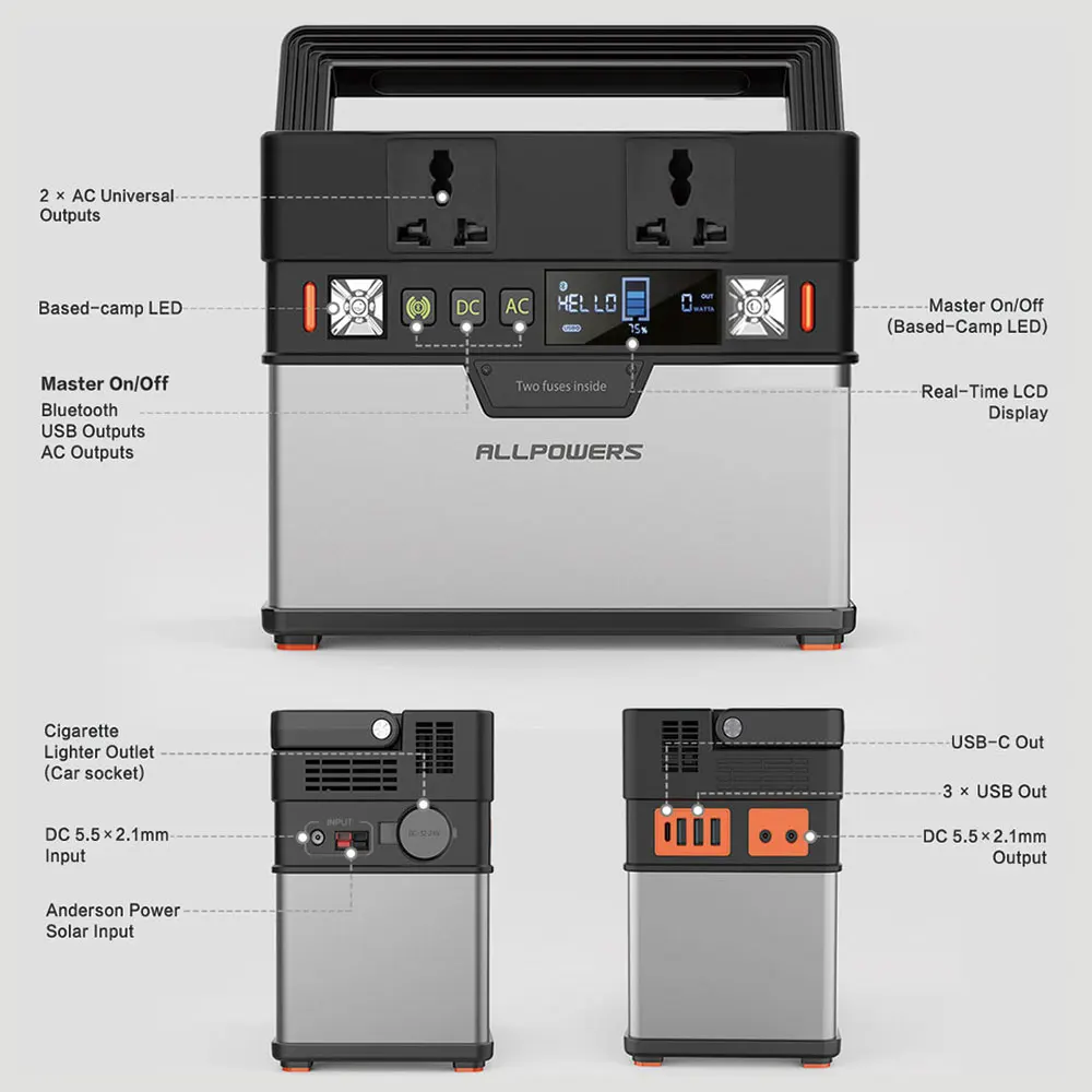 portable charger Portable Power Station 288Wh/78000mAh Portable Generator Backup Power UPS Battery Support Solar Charging for Camping samsung battery pack