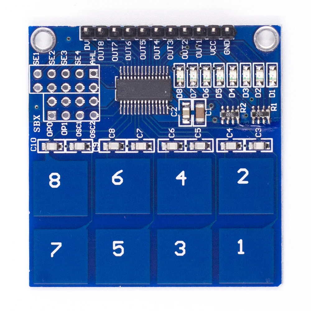 5 шт. TTP223B/TTP224/TTP226/TTP229 1/4/8/16 канальный цифровой емкостной переключатель сенсорный Сенсор модуль для Arduino - Цвет: TTP226 8-Way
