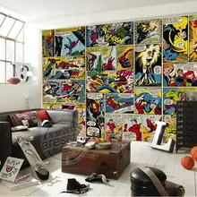 Marvel Comics обои на заказ 3D настенные фрески Капитан Америка фото обои дети мальчики спальня офис магазин Искусство Декор комнаты Халк