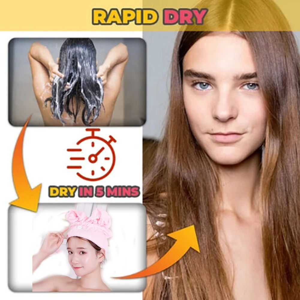 Новейшая микрофибра для душа, для сушки волос, обертывание для женщин, девушек, Дамское полотенце, быстросохнущая шапка для волос, шапка-тюрбан, повязка на голову, купальные инструменты
