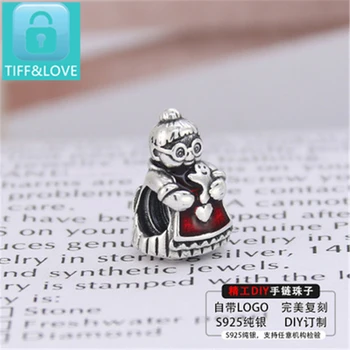 

100% 925 sterling silver DIY beads, red Santa granny, suitable for original charm bracelet accessories