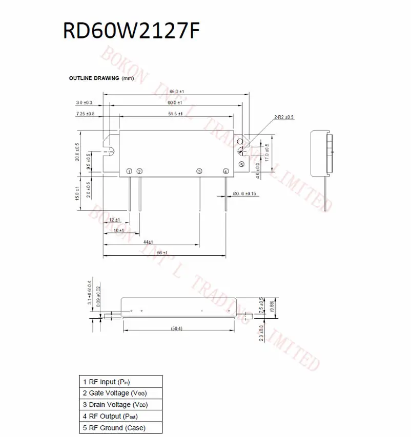 210-270 МГц 30 Вт/60 Вт 12,5 V/24 V RD60W2127F для мобильное радио RF усилитель на полевых МОП-транзисторах модуль 210 до 270 МГц Перекрестная ссылка RA30H2127M