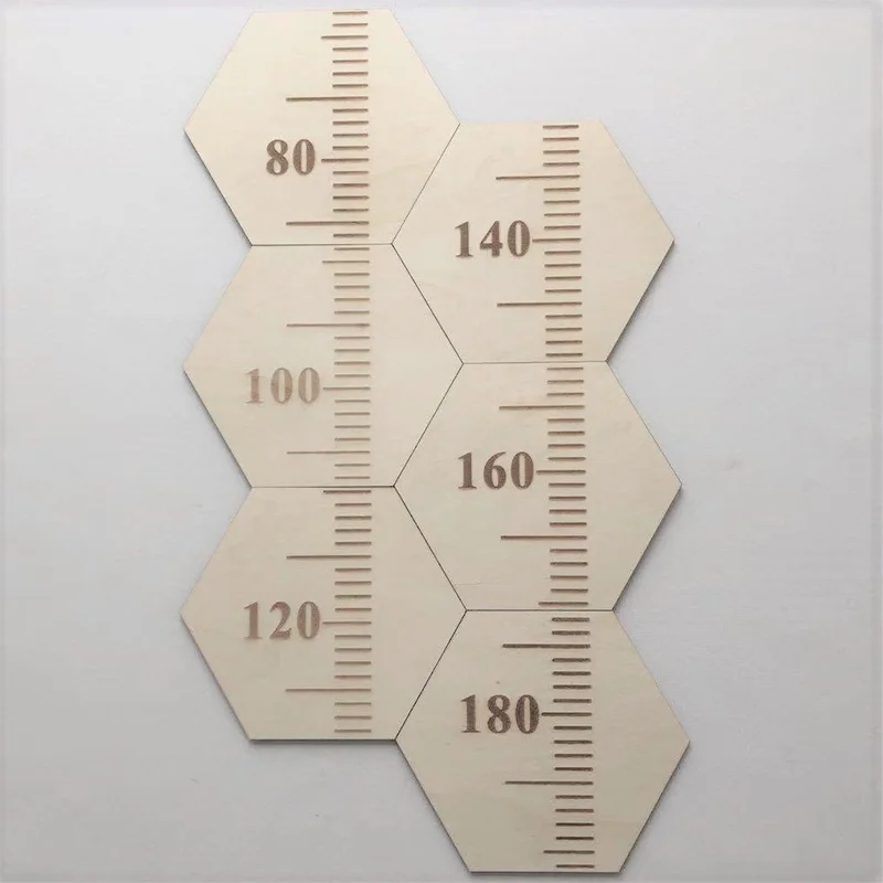 80-180CM Wooden Growth Chart Ruler for Boys Girls Kids Height Measure School Nursery Room Decorations Ruler Sticker Wall Decal