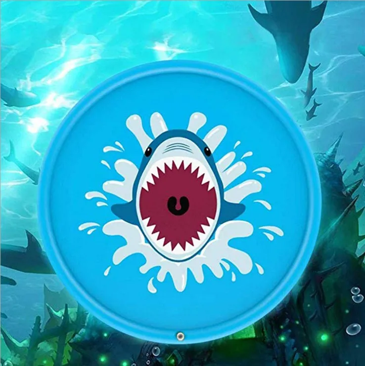 

Outdoor Game Lawn Beach Sea Animal Shark Inflatable Water Spray Kids Sprinkler Play Pad Mat Water Games Beach Mat Cushion Toys