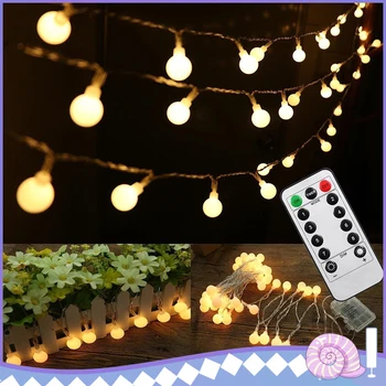 

50 LEDs Yellow Decoration Solar LED String Lights String Xmas Outdoor Ball Fairy Holiday Home Lighting