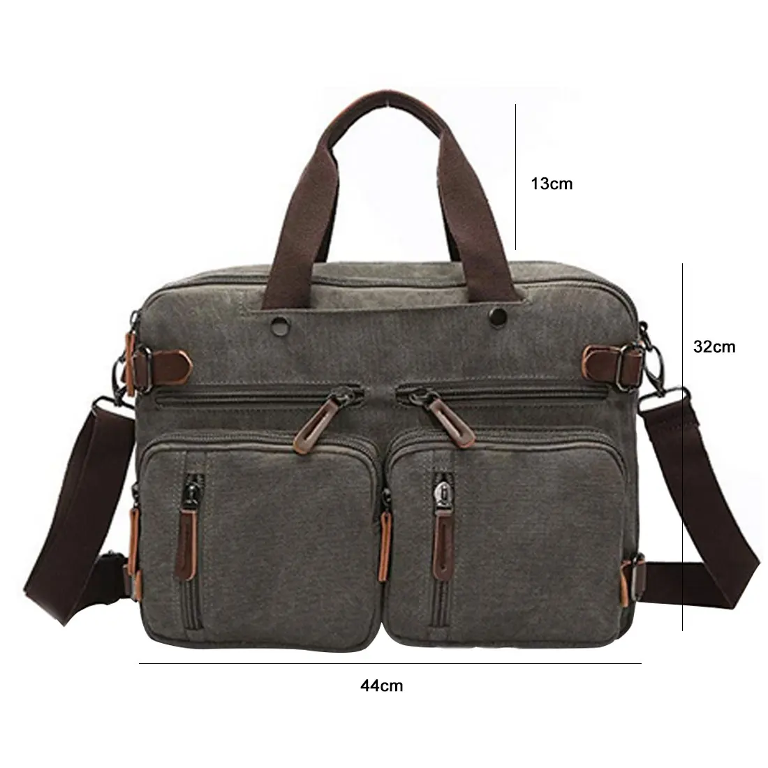 Мужская Холщовая Сумка, кожаный портфель, Дорожный чемодан, сумка через плечо, большая, повседневная, деловая, для ноутбука, с карманом - Color: Gray big