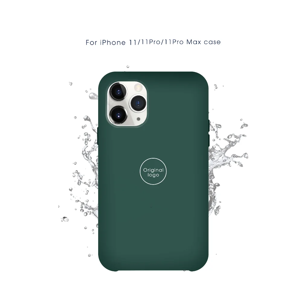 Оригинальный силиконовый чехол для телефона iPhone 11 задняя крышка с логотипом Apple