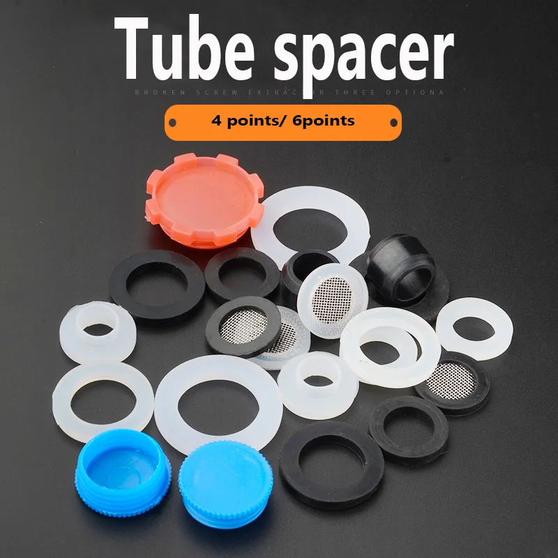 

4 Points/6 Points/1Cun Gas Water Tube Silica Gel Mat Seal Ring Ripple Tube Cover White Pipe Spacer With Filter Screen