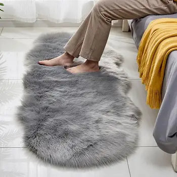

Faux Shearling Sofa Carpet Floor Mat Wool Cushion Bay Window Mat Living Room Bedroom Bedside Ottoman Blanket
