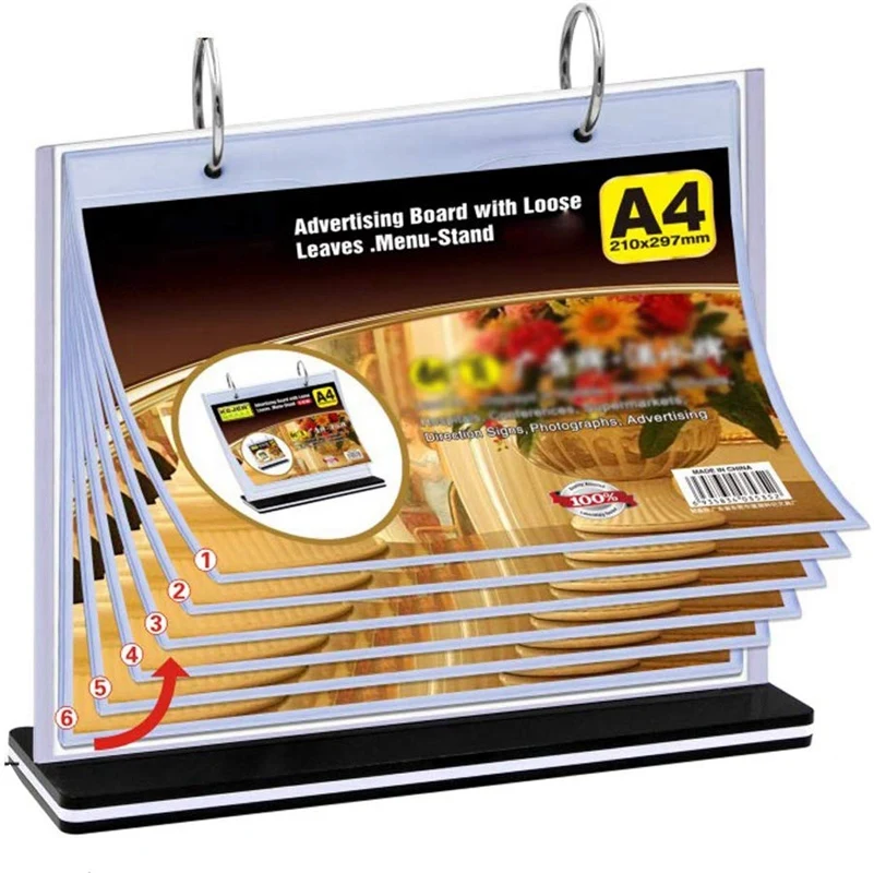 10 A4 Retrato Acrílico Para Acrílico Angulado contador menú Cartel Holder Display Stands 