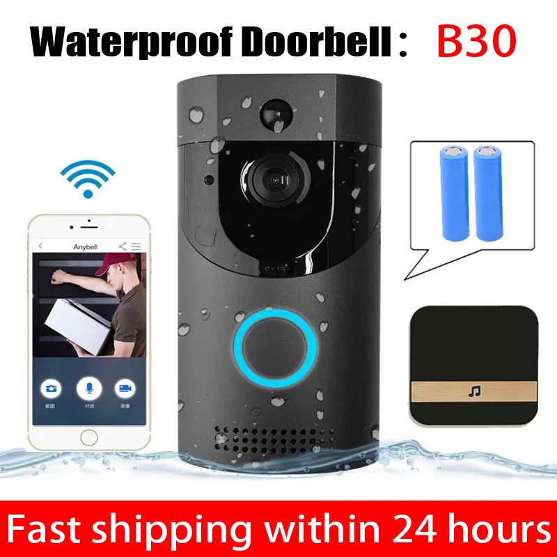 2021 nuevo B30 WIFI timbre B30 IP65 impermeable video inteligente timbre de puerta 720P inalámbrico abeto alarma IR de visión nocturna IP la cámara
