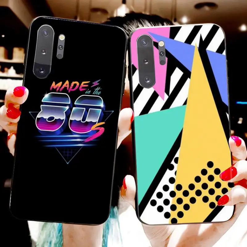 Retro Vaporwave Vintage 80s Black TPU Soft Phone Case Cover For Samsung Note 7 8 9 10 pro Galaxy J7 J8 J6 Plus 2018 Prime | Мобильные