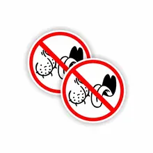 2pcs 10CM*10CM NO Personality Bag Lickers Funny Car Sticker PVC Decal Creative