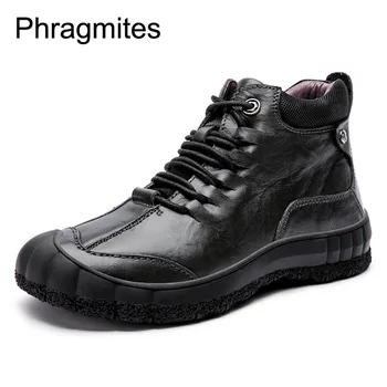 

Phragmites 2019 New Arrival Chaussure Homme Winter Snow Boots Big Size 46 Sneakers Men Anti-slip Outdoor Snow Shoes Black Boots