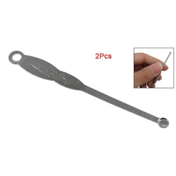 

Floral Metal Silver Tone Earpick Ear Wax Remover 2 Pcs
