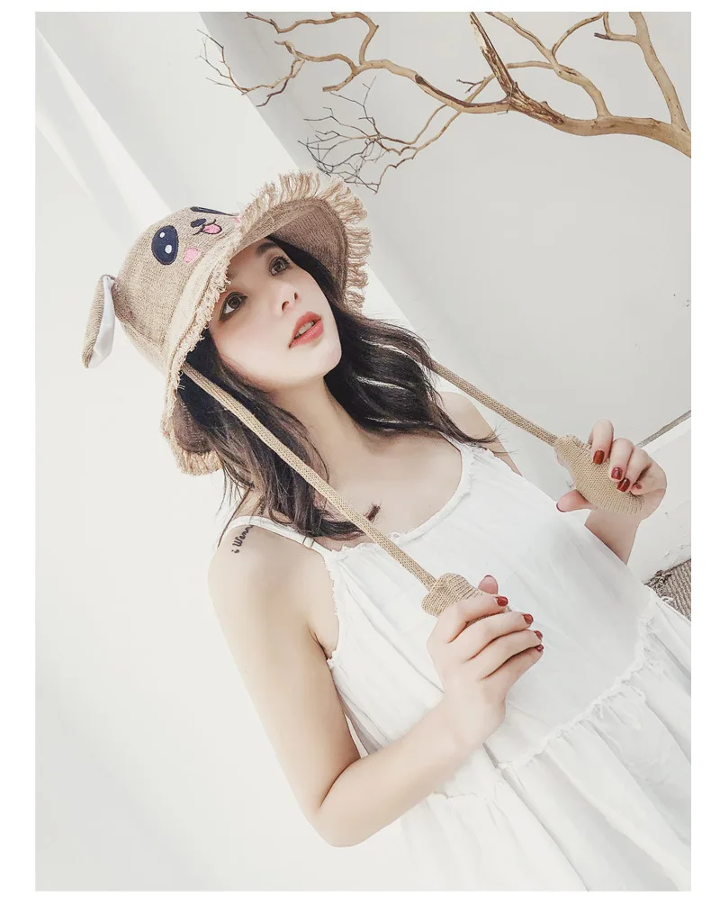 Online Celebrity Ear Can Dynamic Parent-child Bucket Hat Cute Cartoon Embroidered Pikachu Fisherman Cap Casquette Gorros