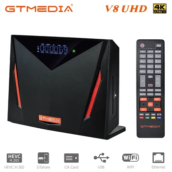 

GTmedia V8 UHD TV Satellite Receiver Combo DVB S2 T2 Cable ATSC-C ISDBT H.265 4K Ultra HD Built in WIFI GT Media Freesat