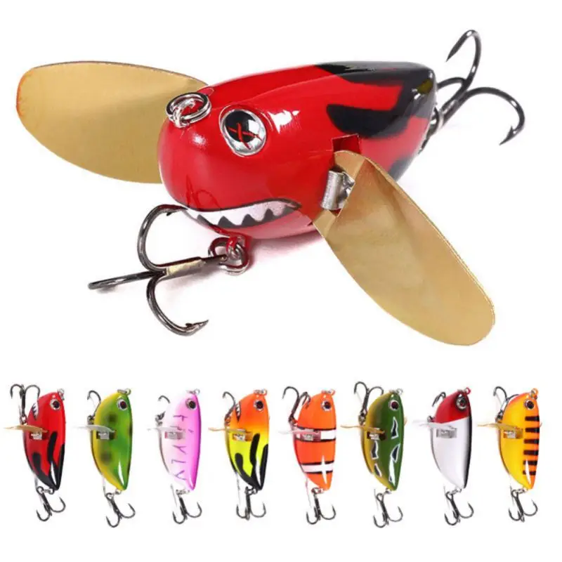 

1PCS 3D Artificial Bait False Bee Shape Plastic Lure Fishing Accessories With 2 Treble Hook Fishhook Tackles