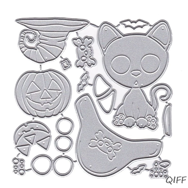 

Halloween Cat Pumpkin Metal Cutting Dies Stencil DIY Scrapbooking Album Stamp