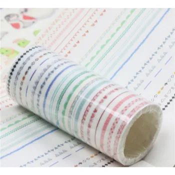 

NEW Decorative 18pcs/lot Cute Colorful Thin Washi Tapes Borderline DIY Scrapbooking Planner Adhesive Masking Tapes School Supply