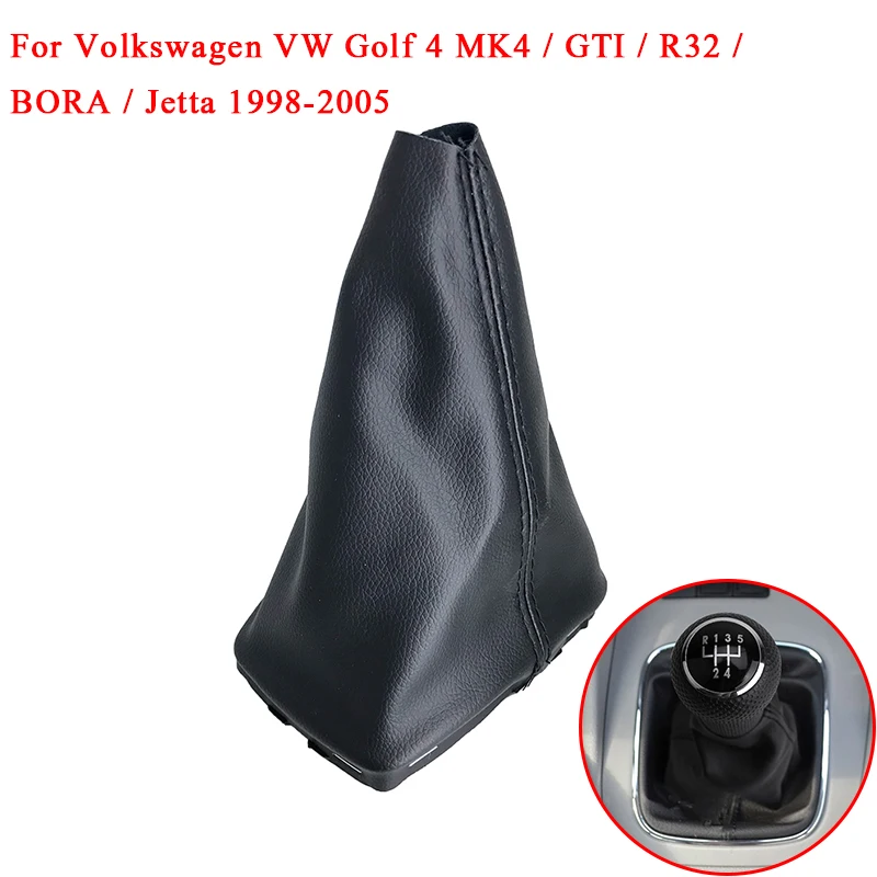 PU Leather Car Stick Shifter Knob Gear Shift Boot Cover Gaiter for Volkswagen VW Golf 4 MK4 GTI R32 / Jetta Bora 1998-2005 | Автомобили и