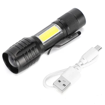 

Hiking Mini Strong Light Flashlight USB Charging Work Light Car Maintenance Light for Outdoor Lighting led flashlight usb