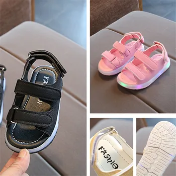 

2020 Summer Hot Children's Sandals Boys LED Light Shoes Girls Open Toe Beach Shoes Baby Soft Bottom Toddler Orthopedic Sandals