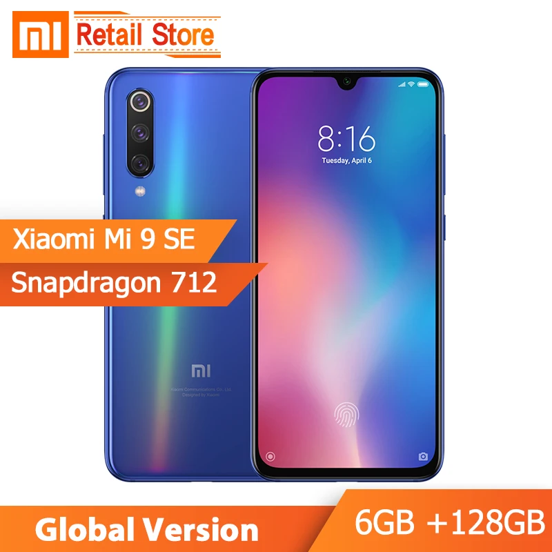 Xiaomi mi 9 SE 6GB 128GB mi 9 SE Смартфон Snapdragon 712 Octa Core 5,97 "48MP Тройная камера с дисплеем отпечатков пальцев 3070mAh