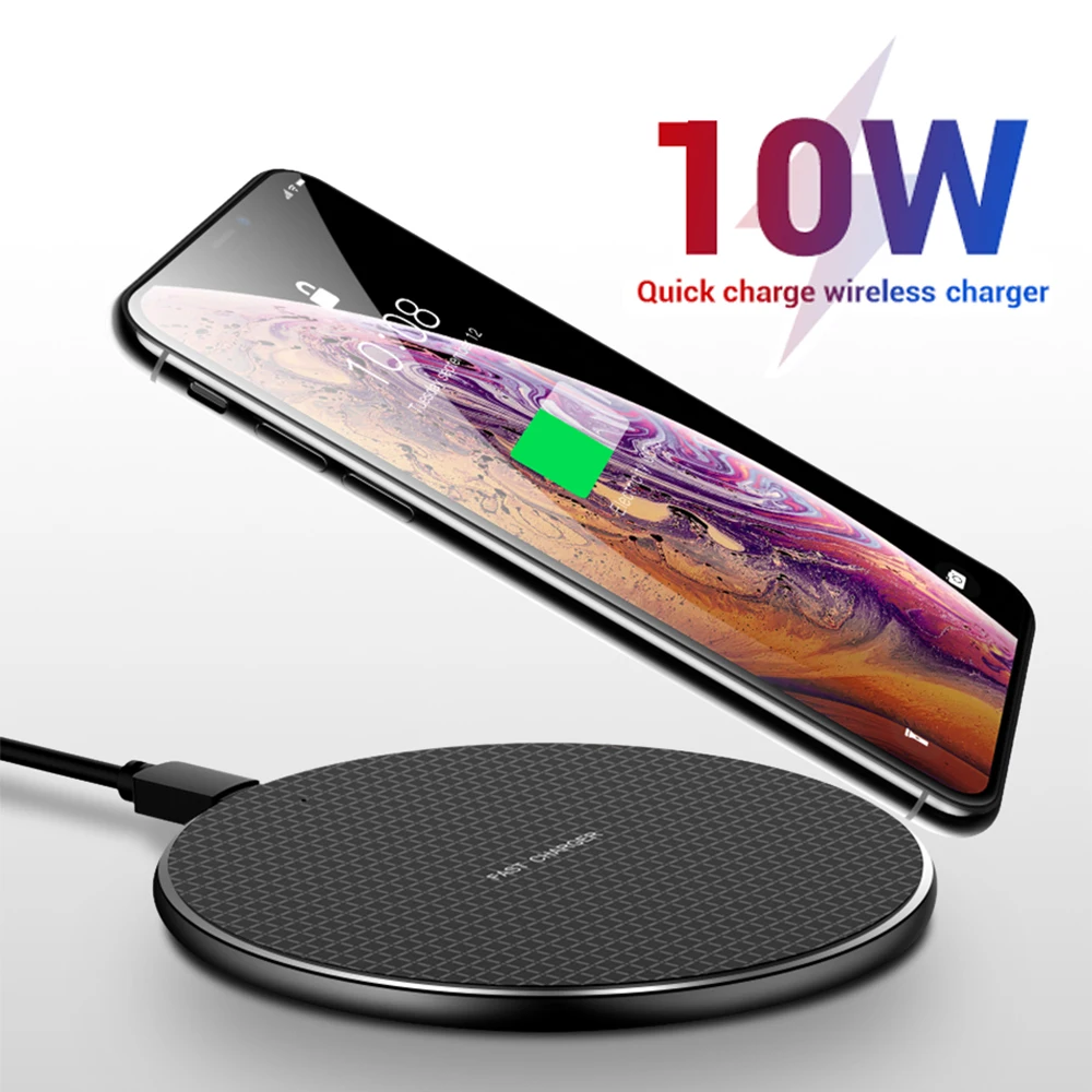 

10W Qi Wireless Charger For iPhone 8 X XR XS Max Fast Wireless Charging Charger Pad for Samsung S9 S8 Note 8 9 S7 Phone holder